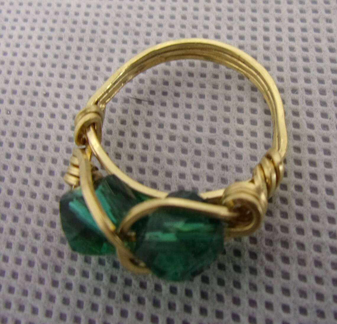 Emerald Green Swarovski Stunning Crystal Wire Wrapped Ring Etsy