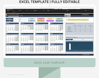 Mitarbeiter Urlaubs-Tracker | Excel Dashboard Vorlage | Microsoft Word | Voll bearbeitbar