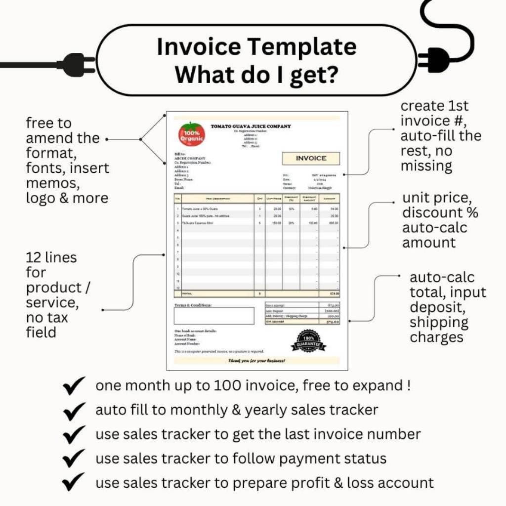 Rex Statement Invoice Example Invoice Template Bundle Excel Template ( Quotation Template, DO ...