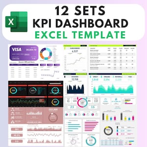 12 Sets KPI Dashboard Excel Template - Fully Editable Excel Templates for Tracking Your Business Performance