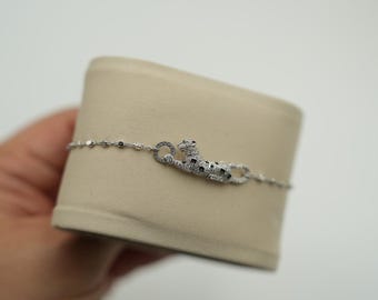 Panther Bracelet cz 925 silver 18k white gold plated Luxury bracelet