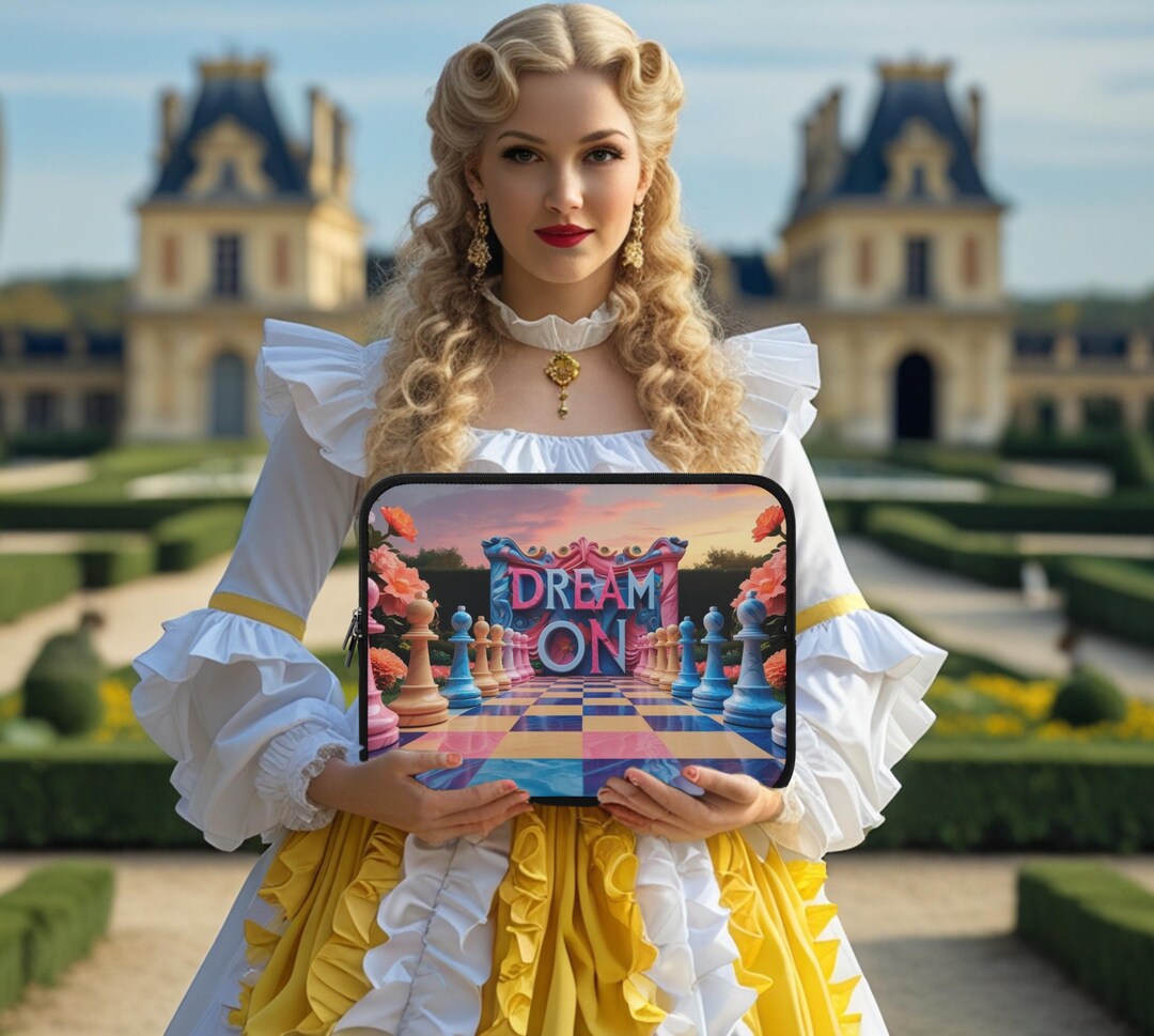 Capa para laptop - Rococo Chessboard Dream On Floral Outdoor Retro ...