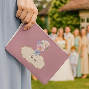 Personalized Clutch Bag | Best Friend Mother&#39;s Gift | Personalized Gifts for Her | Custom Makeup Bag |  Gift for Mom