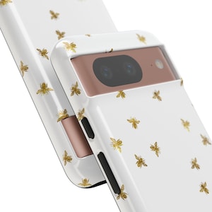 Glitter Queen Bee Phone Case: Green Honeycomb Pattern