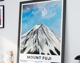 Stampa artistica del Monte Fuji: poster di viaggio moderno e astratto in Giappone