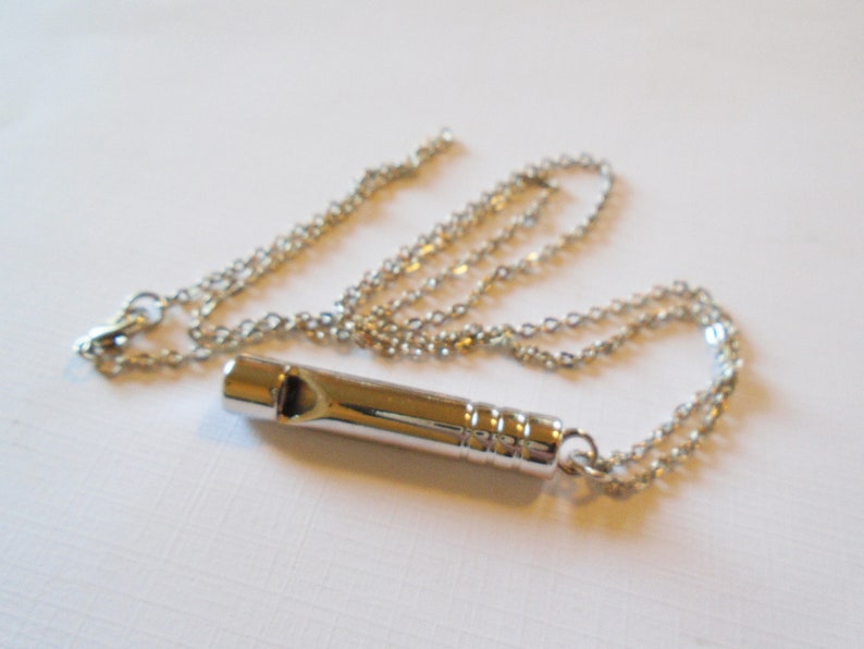 Antique Silver Whistle Necklace Real Working Whistle Pendant Whistle Jewelry image 10