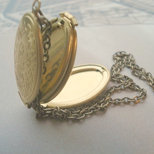 Folding Locket Necklace Brass Four Photo Locket Oval Gold Locket Jewelry Pendant Mom Locket Memorial Jewelry image 1