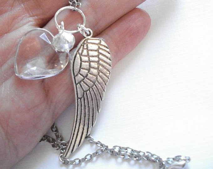 Guardian Angel Locket Necklace Memorial Jewelry Silver Round Etsy