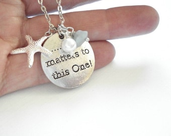 Starfish Necklace It Matters to this One Silver Starfish Charm Necklace Beach Wedding