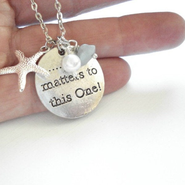 Starfish Necklace It Matters to this One Silver Starfish Charm Necklace Beach Wedding