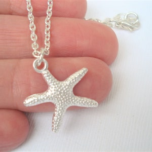 Starfish Necklace Silver Pendant Beach Jewelry Starfish Jewelry Bridesmaid Gift