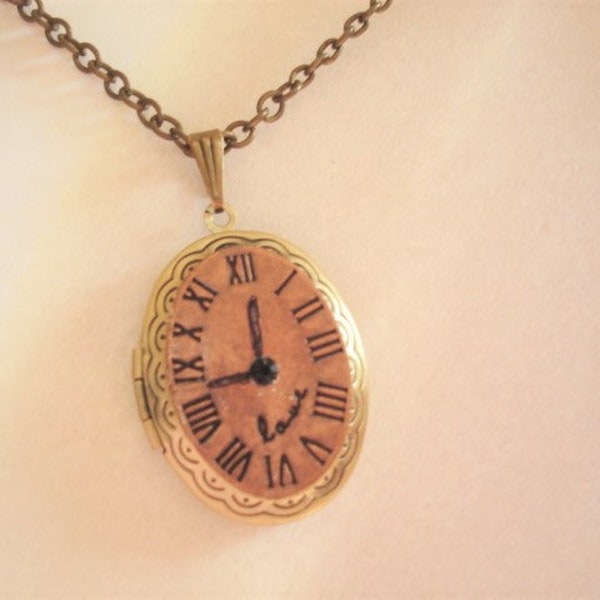 Clock Face Necklace Etsy