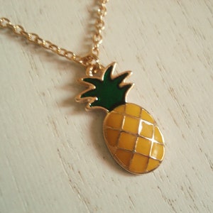 Pineapple Necklace Yellow Pineapple Pendant Pineapple Jewelry Novelty Gift Welcome Necklace