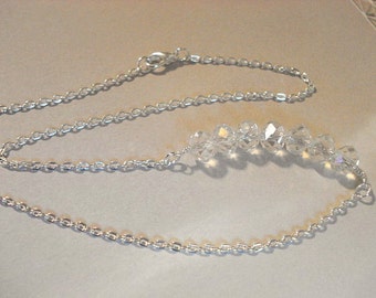 Crystal Bead Necklace Silver Necklace Carrie Necklace Trendy Necklace Crystal Choker Bridesmaid Jewelry