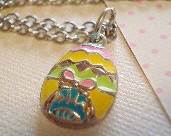 Egg Necklace Easter Necklace, Easter Egg Pendant Necklace Jewelry Spring Necklace