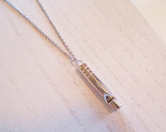 Antique Silver Whistle Necklace Real Working Whistle Pendant Whistle Jewelry