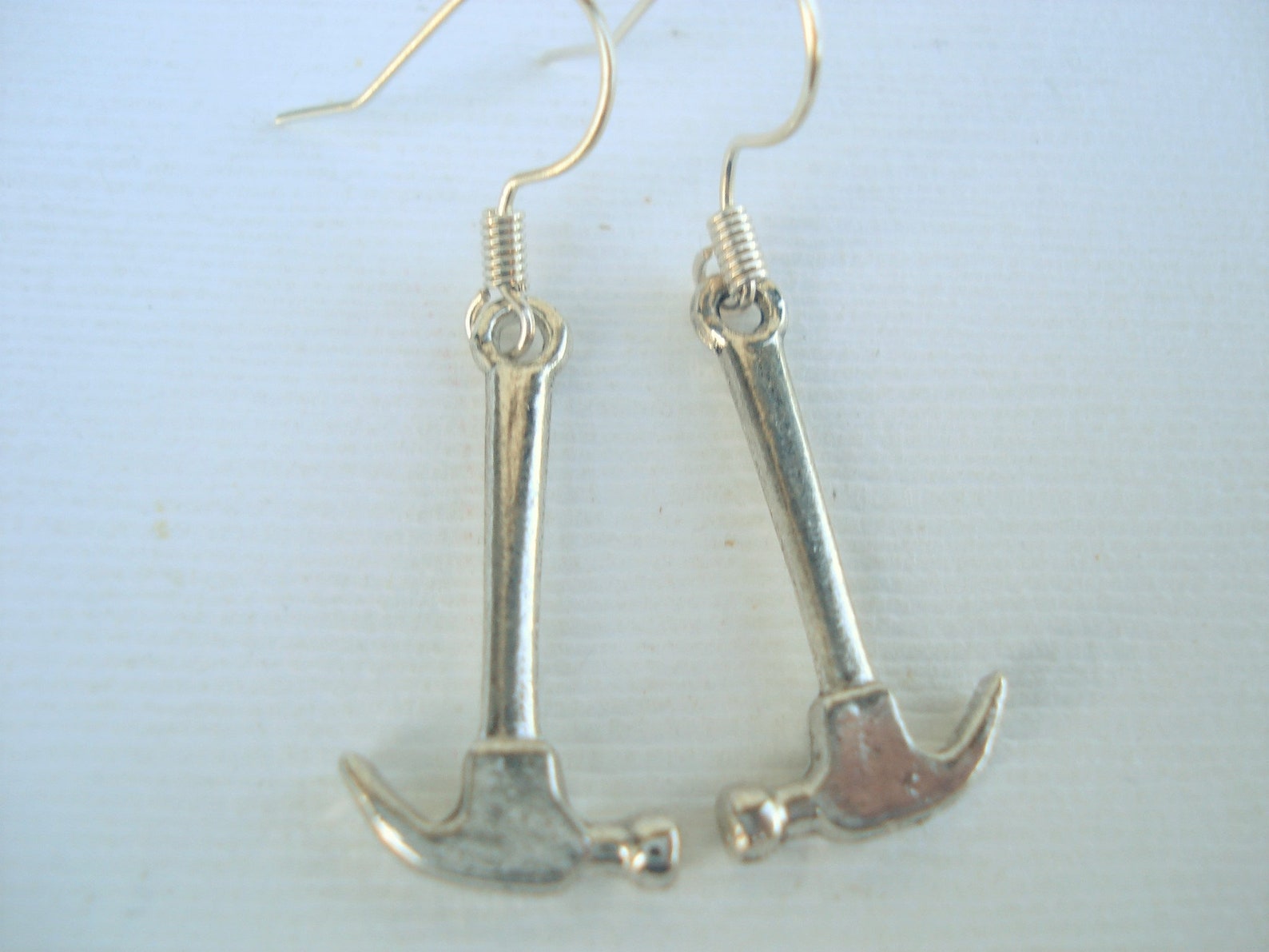 Hammer Earrings Silver Hammer Earrings Construction Earrings Etsy