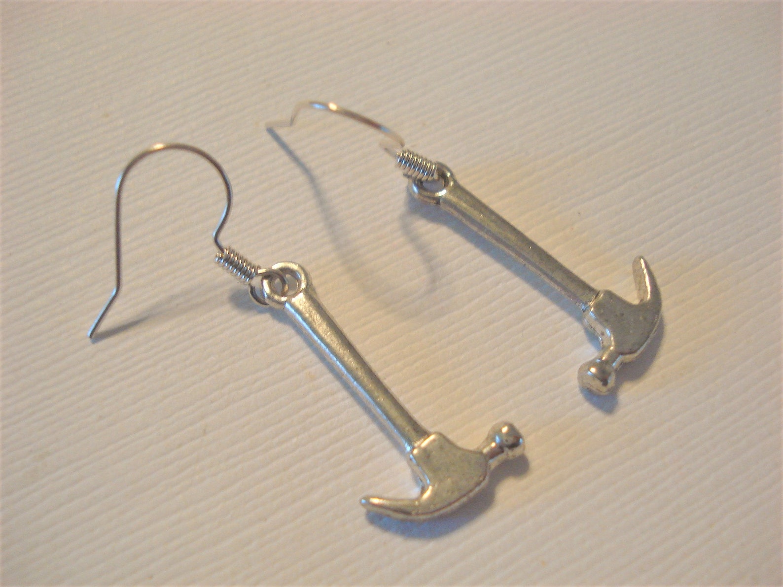 Hammer Earrings Silver Hammer Earrings Construction Earrings Etsy