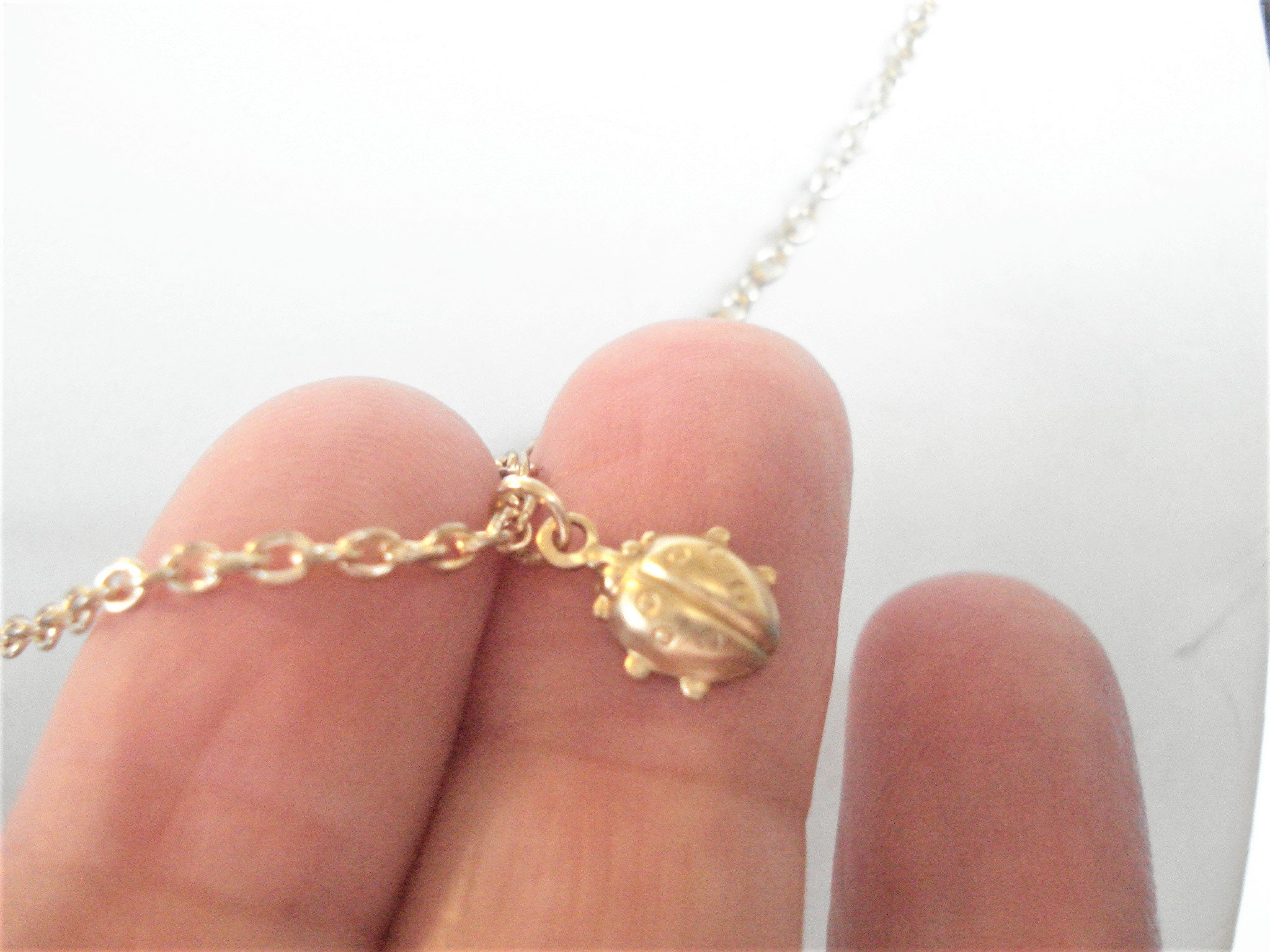 Ladybug Necklace Tiny Gold Pendant Ladybug Jewelry Gift for | Etsy