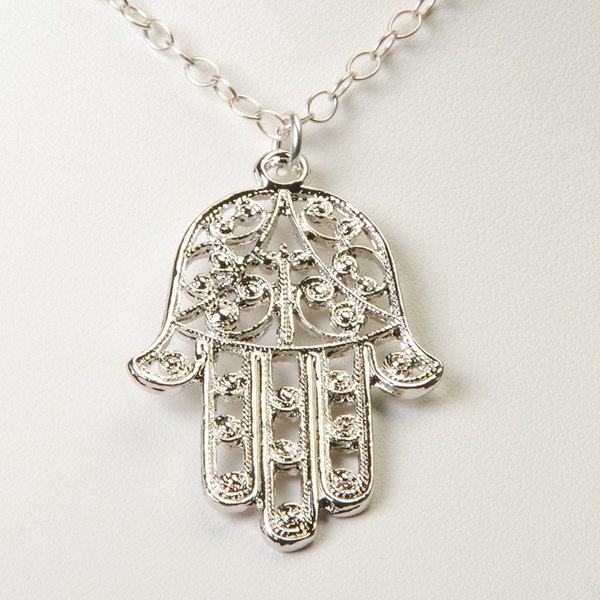 Hamsa Hand Necklace - Hamsa Hand Jewelry - Fatima Hand - Evil Eye Necklace