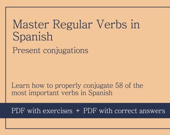 Learn 58 Regular verbs in Spanish - Regular conjugations