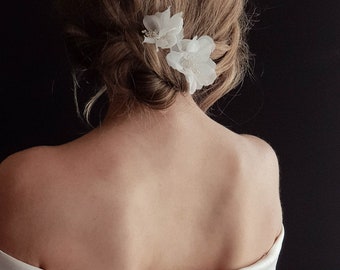 ROSA | Floral hair pins, bridal hair pins made from sheer petals