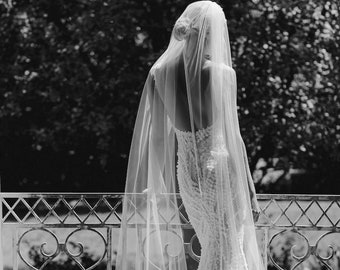 GEORGETTE | Classic cathedral veil, long wedding veil, cathedral wedding veil