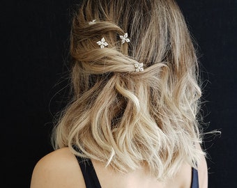 STELLAR | Crystal wedding hair pins, star hair pins, minimalist bridal hair pins, star bridal accessories
