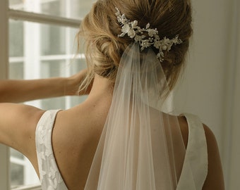 ROSEMONT | Bridal crystal headpiece, floral wedding headpiece with silver crystals