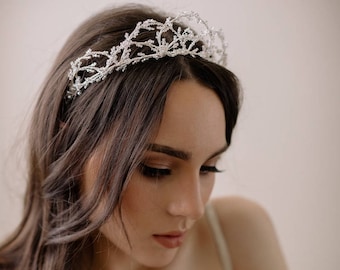 CAMBRIDGE | delicate wedding tiara, Swarovski crystal bridal crown in silver or gold