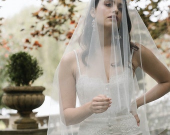 MIRA | Bridal veil, chapel length veil, drop veil, wedding veil, floor length veil, bridal veil cathedral