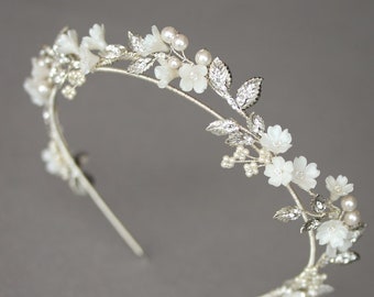 ANTOINETTE | Crystal tiara, bridal crown, wedding tiara, bridal crystal headpiece