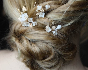 PETITE PINS | Blush floral hair pins, wedding hair flowers, floral hair pins