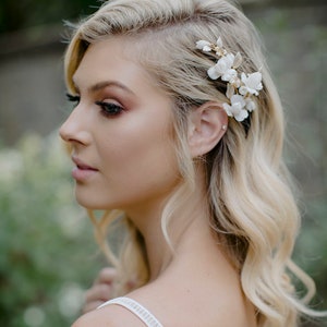 IRIS | bridal hair comb, floral hair piece, wedding hair comb