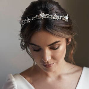 FLEUR | Art deco tiara, bridal crystal headpiece, bridal crown, wedding crown crystal, wedding tiara, bridal tiara