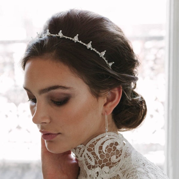 HENRI | modern bridal crown, wedding crown for boho weddings, pearl wedding headband