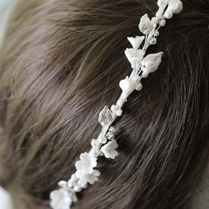 FREYA Floral bridal headband wedding headpiece wedding image 6