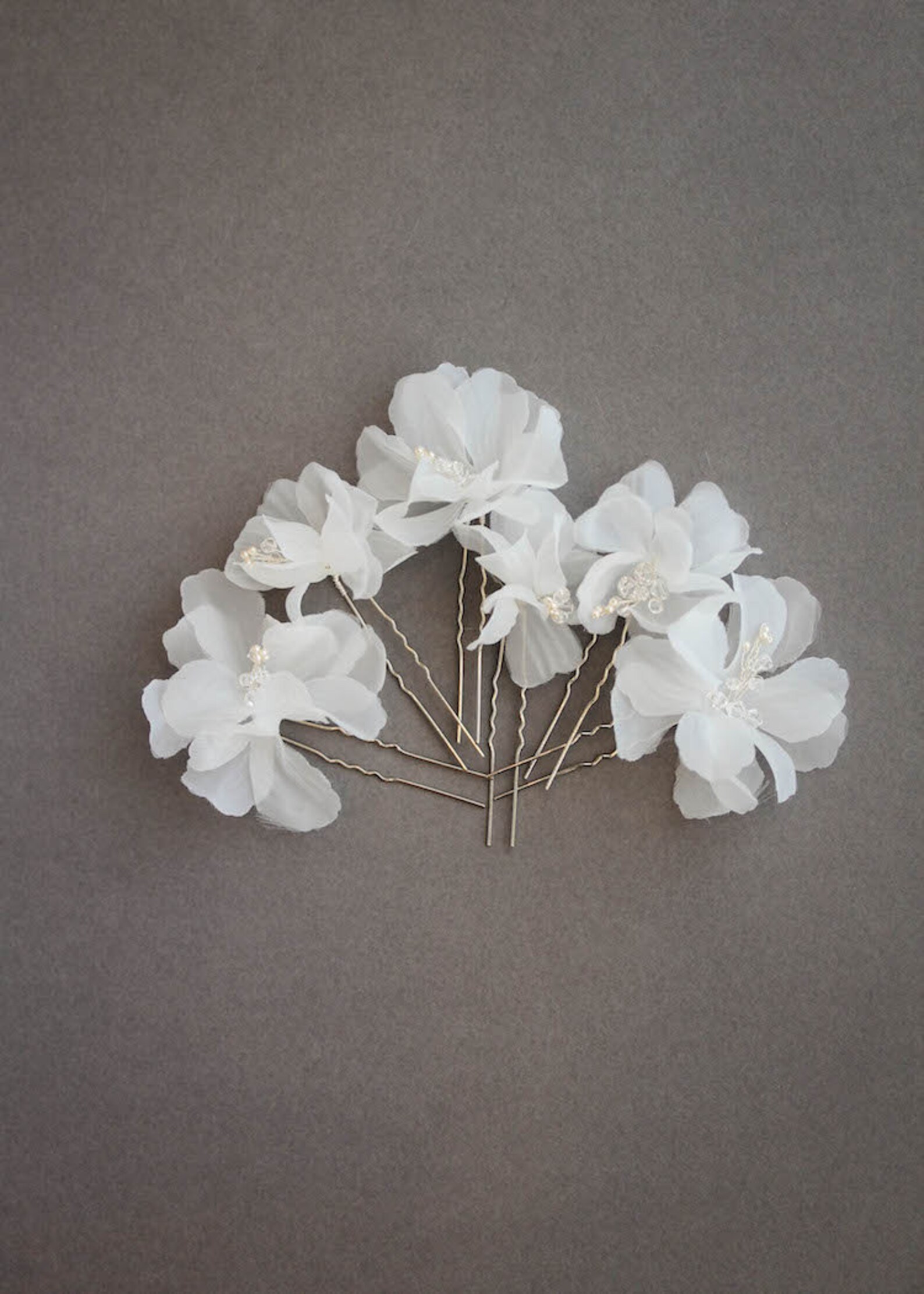ROSA Floral hair pins bridal hair pins made from sheer Etsy