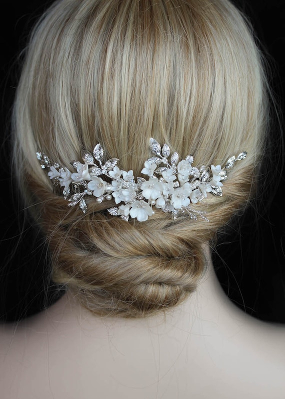 WISTERIA Floral Bridal Hair Piece Wedding Headpiece Bridal - Etsy