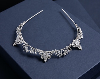ISADORE | Crystal bridal tiara, crystal crown, wedding tiara