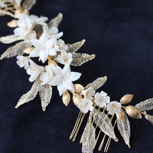 VERSAILLES floral bridal comb, floral wedding hair piece image 3