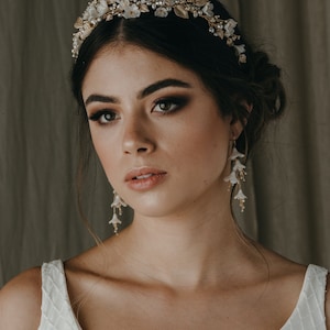 CASCADE Floral bridal earrings, boho earrings, wedding jewellery, beach wedding earrings image 2