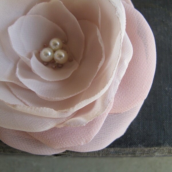 Reserved for erikanj - BROOCH HAIR CLIP PIN handmade antique pinks blossom