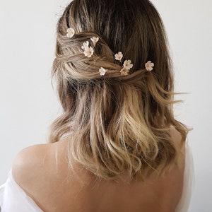 WHISPER Floral hair pins, wedding hair flowers, floral hair pin, floral hair piece image 3