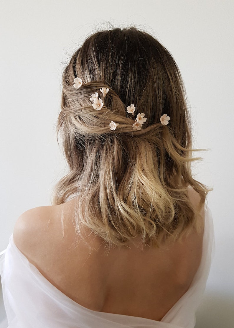 WHISPER Floral hair pins, wedding hair flowers, floral hair pin, floral hair piece image 3