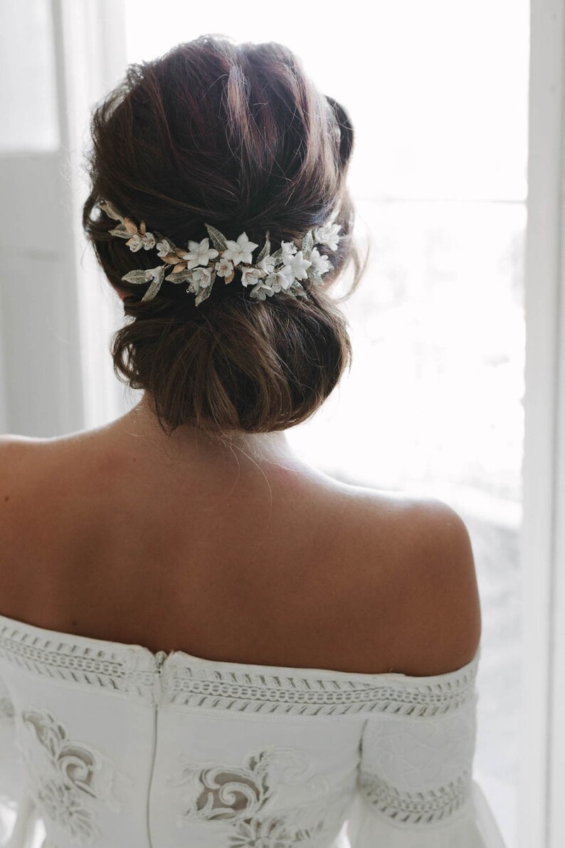 VERSAILLES floral bridal comb, floral wedding hair piece image 1