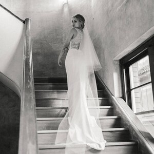 THEODORE pearl chapel wedding veil, pearl veil, bridal veil with pearls, bridal veil cathedral image 2