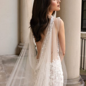 THE KISS | embroidered beaded bridal cape, grecian wedding cape, shoulder bridal wings for rustic vintage style wedding
