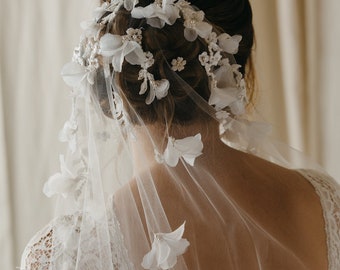 CATALINA Floral Wedding Veil Bridal Veil Chapel Veil - Etsy CATALINA Floral Wedding Veil Bridal Veil Chapel Veil - Etsy