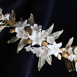 VERSAILLES floral bridal comb, floral wedding hair piece image 9